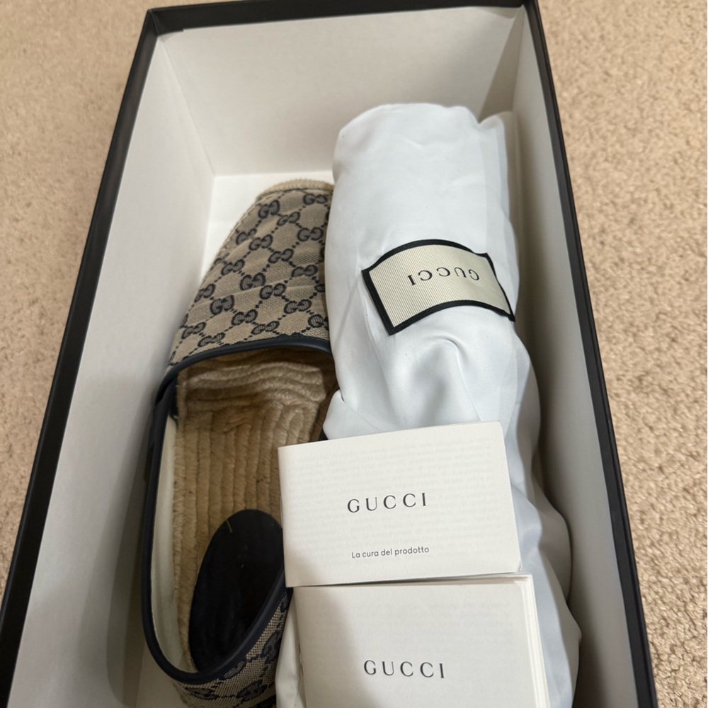 Gucci Beige and Navy  Espadrilles